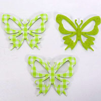 52mm CHECKED BUTTERFLIES-Lime