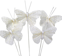 6cm PAINTED BUTTERFLY-Antique White