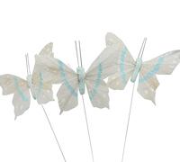 9cm FEATHER BUTTERFLY NATURAL-Pale Blue