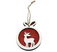 6CM REINDEER WITH ROPE-Red-White