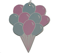 CARDBOARD BALLOON GIFT TAG-Pale Pink-Blue on White Artboard