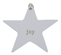 CARDBOARD STAR GIFT TAG-Joy-Gold on White Kraft