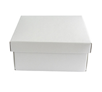 Easy Fold-Low Gift Box (Base and Lid)-White Linen