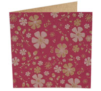 GIFT CARD PRETTY BLOOMS-Hot Pink-Pale Pink on Kraft