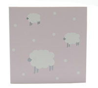 GIFT CARD WOOLLY SHEEP-Lilac-Grey on White