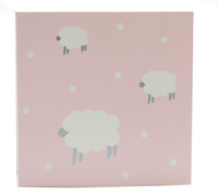 GIFT CARD WOOLLY SHEEP-Pale Pink-Grey on White