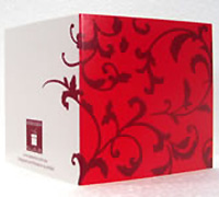 GIFT CARD FLORENTINE-Dark Red on Scarlet