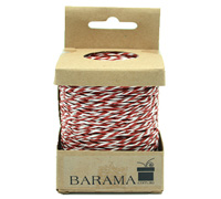 2mm TWO TONE PAPER STRING-Red-White