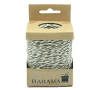 2mm TWO TONE PAPER STRING-Taupe-White