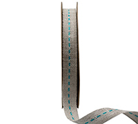 16mm MIDDLE STITCH WEAVE-Natural-Turquoise