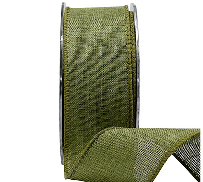 38mm WIRE-EDGED PLAIN WEAVE-Moss