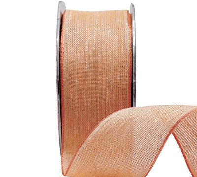 40mm WIRE-EDGED NATURAL WEAVE-Tangerine