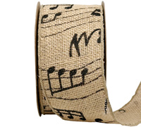 70mm MUSIC NOTES on JUTE-Natural-Black