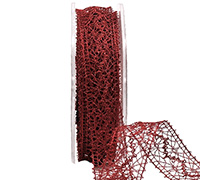 25mm WIRE-EDGED ELEGANT LACE-Red