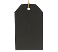 CARDBOARD LUGGAGE TAG-Solid Black on Natural Kraft