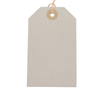 CARDBOARD LUGGAGE TAG-Solid White on Natural Kraft