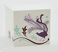 GIFT CARD LYREBIRD-Aubergine-Musk-Burgundy-Light Tiffany on White
