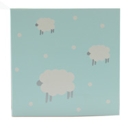 GIFT CARD WOOLLY SHEEP-Pale Blue-Grey on White