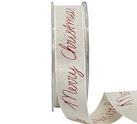 25mm MERRY CHRISTMAS SCRIPT-Natural-Red