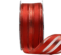 38mm WIRE-EDGED METALLIC BANDS-Red-Scarlet