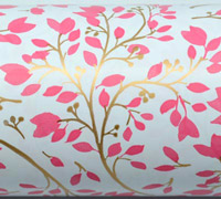SPRING BLOSSOM WRAP-Pink-Gold on White